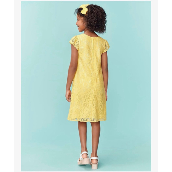 NEW The Children's Place Yellow Lace Girls Short Sleeve Easter Dress 14 $50 - Picture 2 of 9